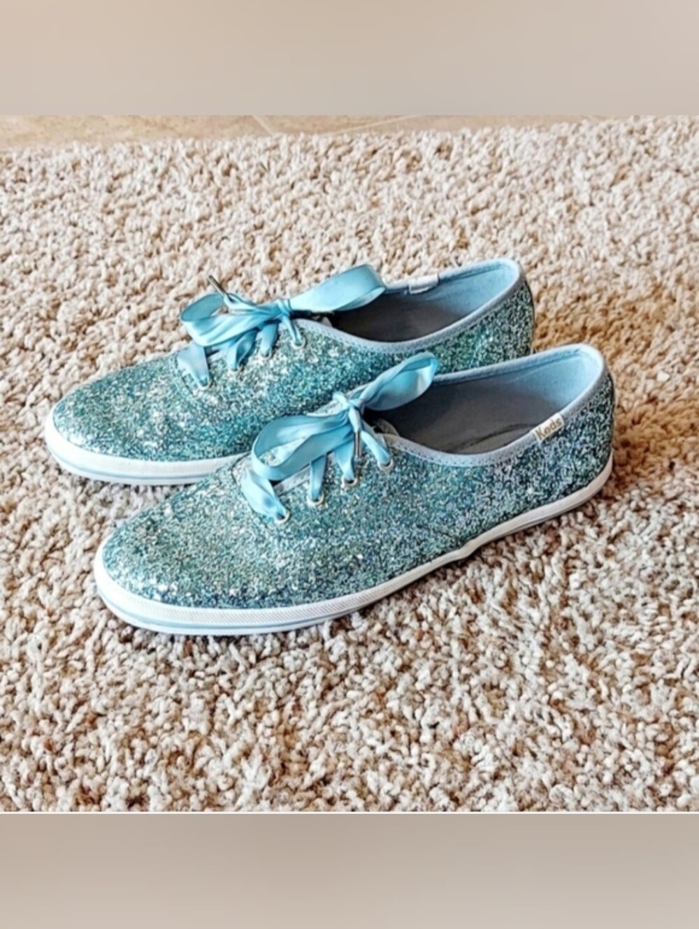 Keds × Kate Spade New York Champion Glitter Sneaker In Blue SZ 8